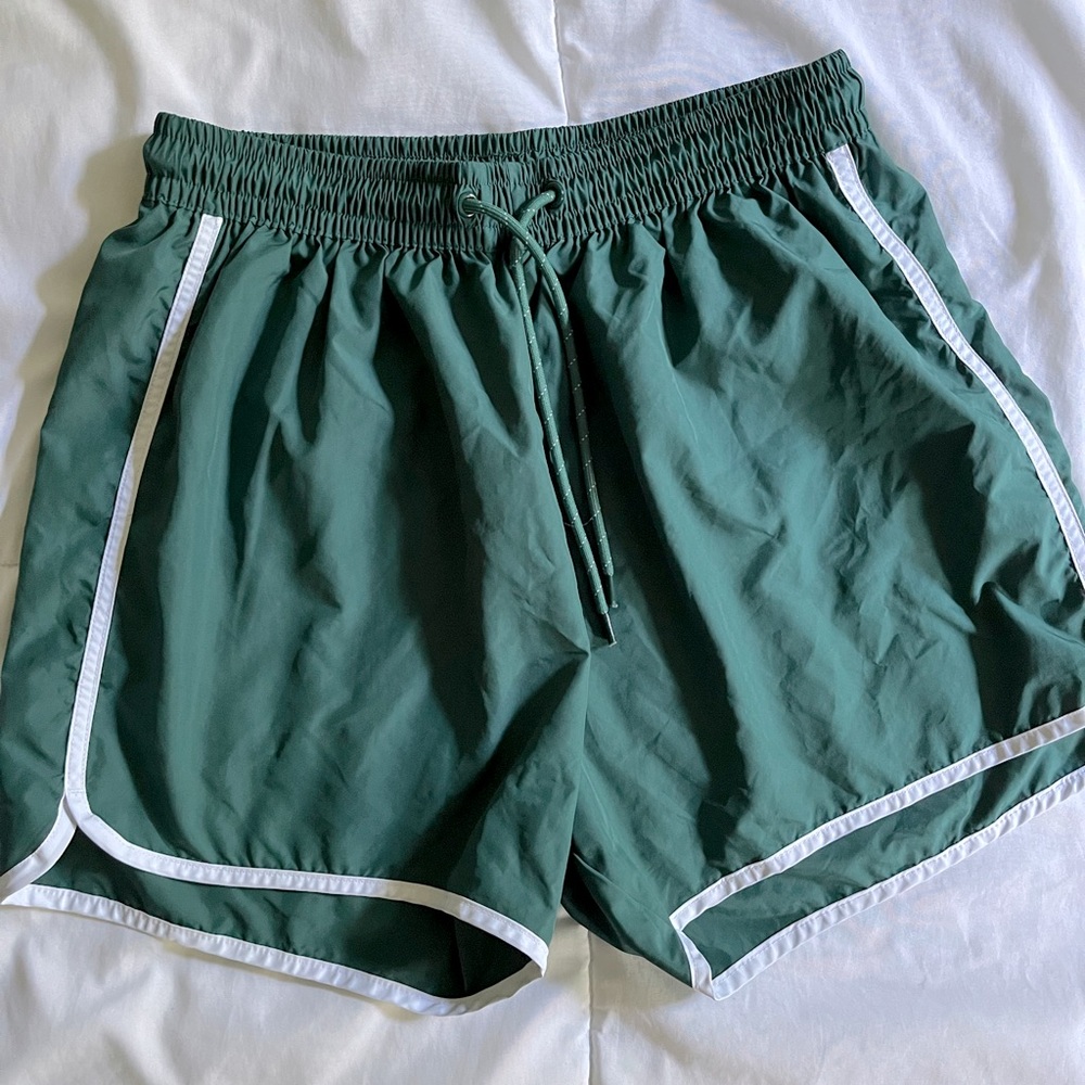 Green windbreaker shorts